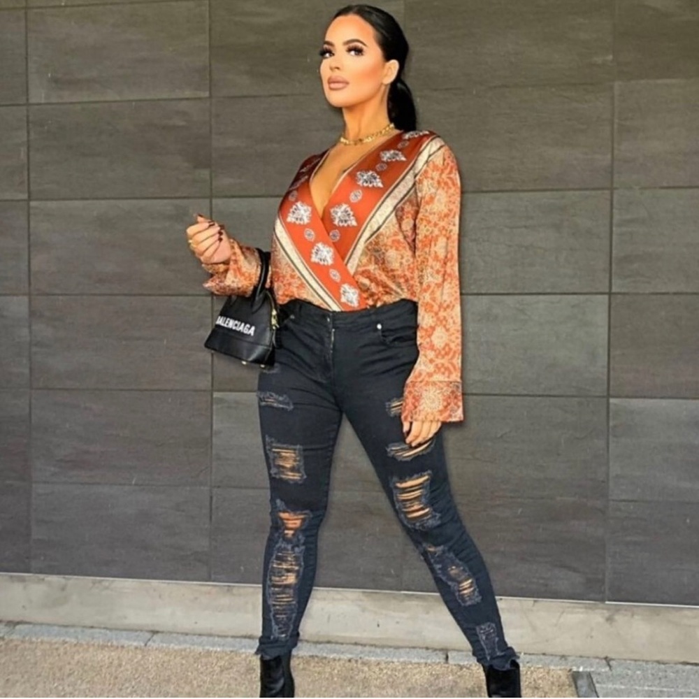 Rust Satin Bodysuit
